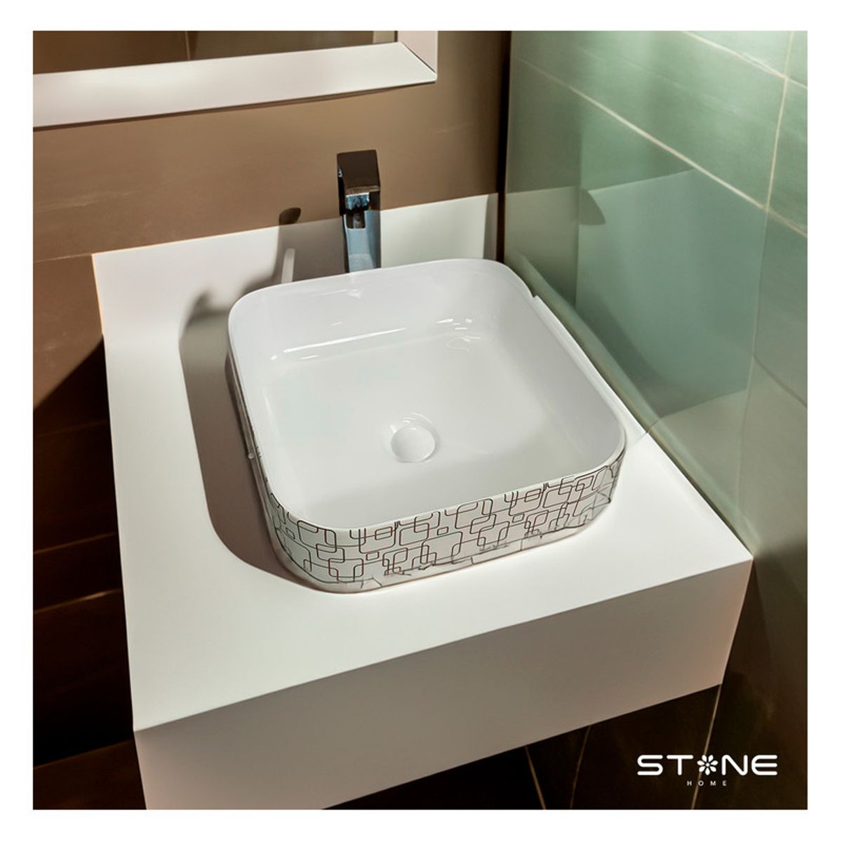 STONE - LAVAMANOS MINIMALISTA AMALIA MARMOLEADO STONE