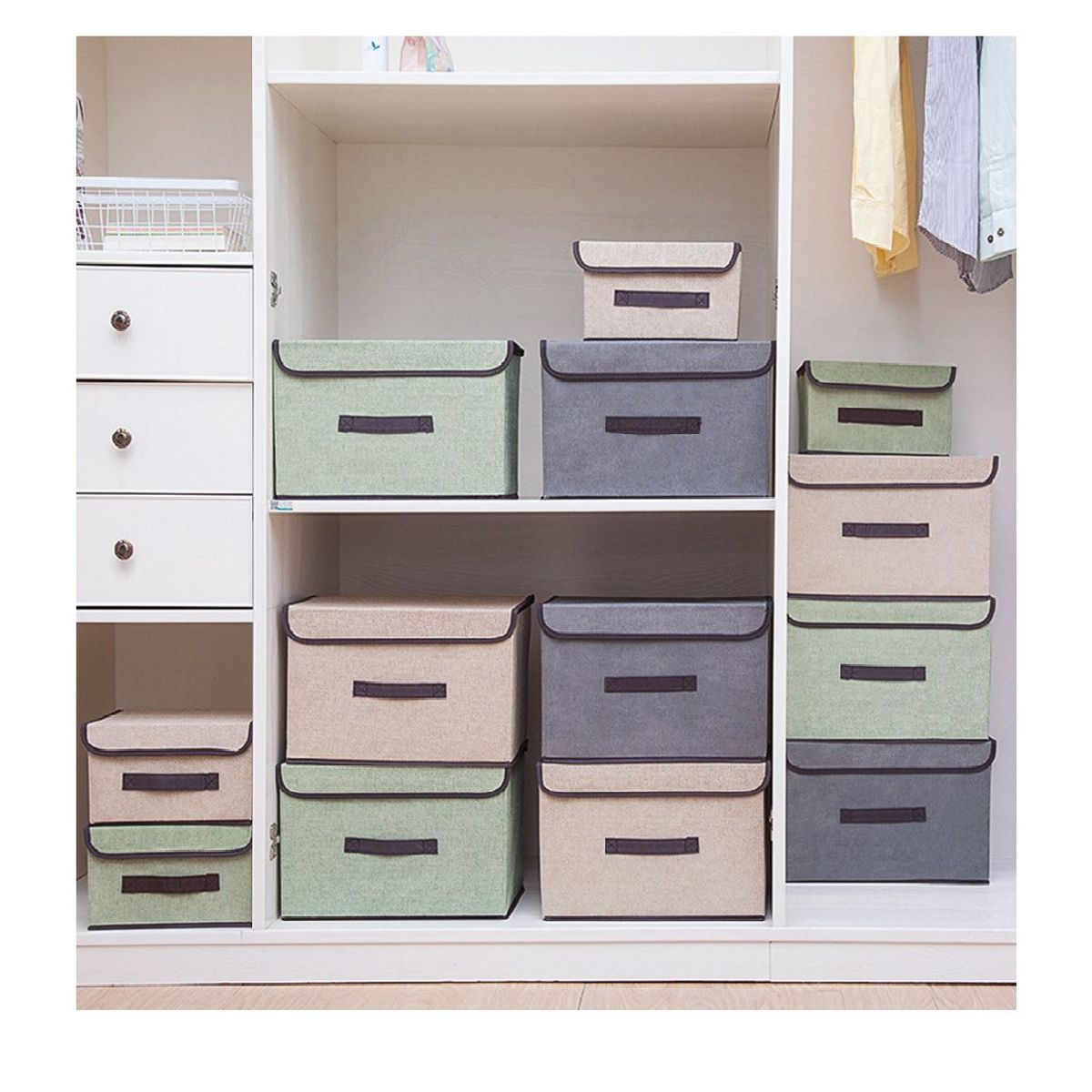 GENERICO - Caja de Almacenamiento con Tapa Portátil Plegable 36x24x23 cm