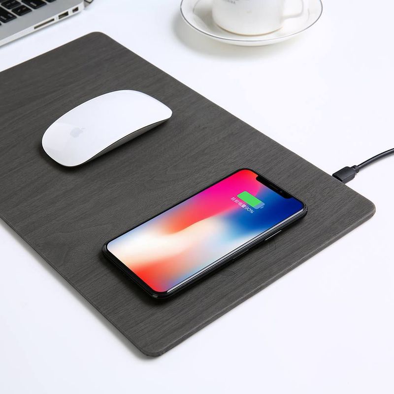 GENERICO - Mouse Pad con Cargador Inalámbrico para Celulares Carga Rápida USB QI