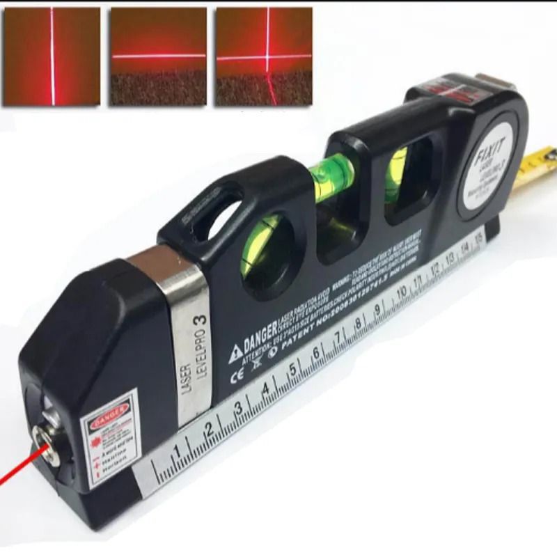 OEM - Nivel Láser Wincha 2.5m 6 En 1 Horizontal Vertical Cruz