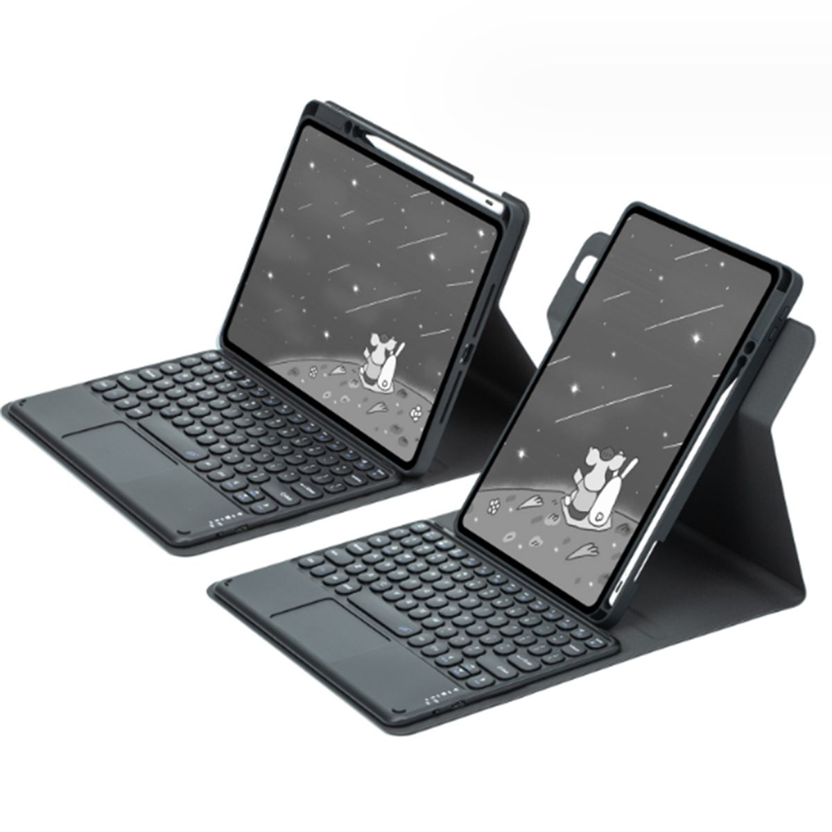 VENUS MIA - Para el teclado Bluetooth negro del iPad pro y la funda de cuero