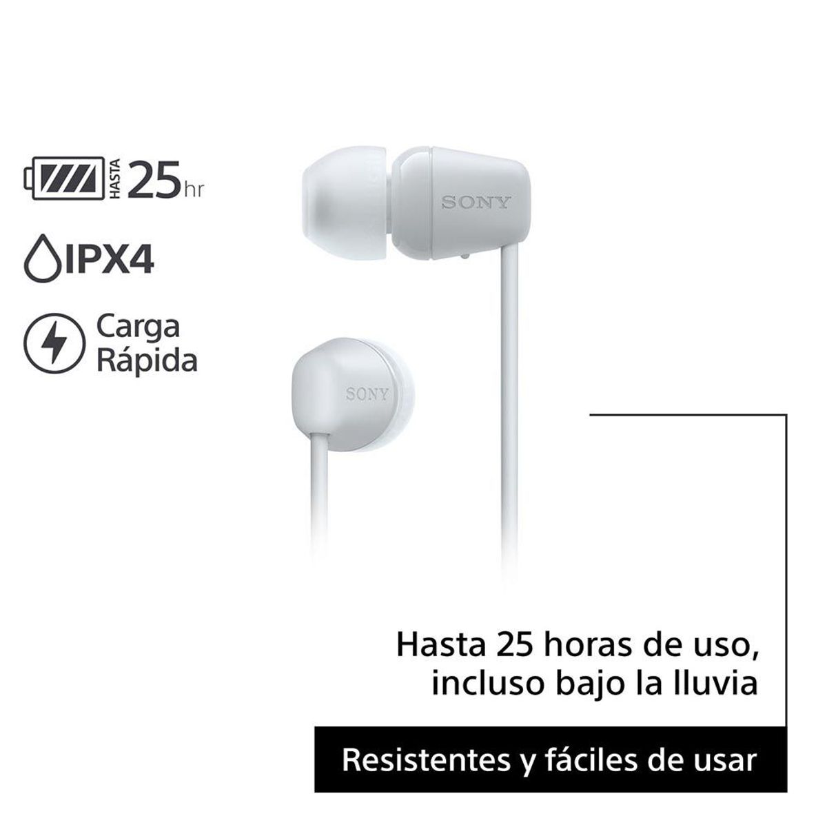 SONY - Audífonos internos inalámbricos WI-C100 Blanco