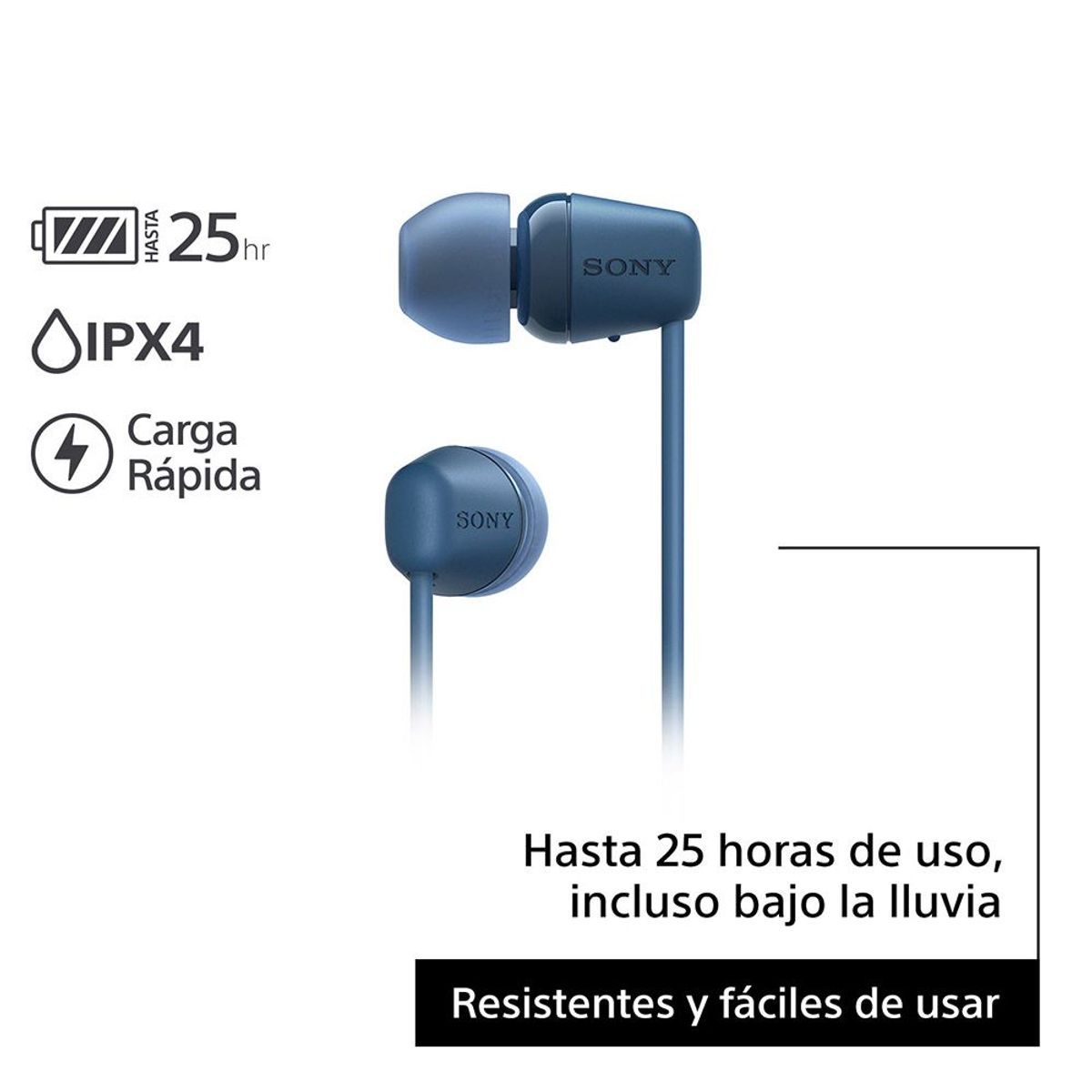 SONY - Audífonos internos inalámbricos WI-C100 Azul