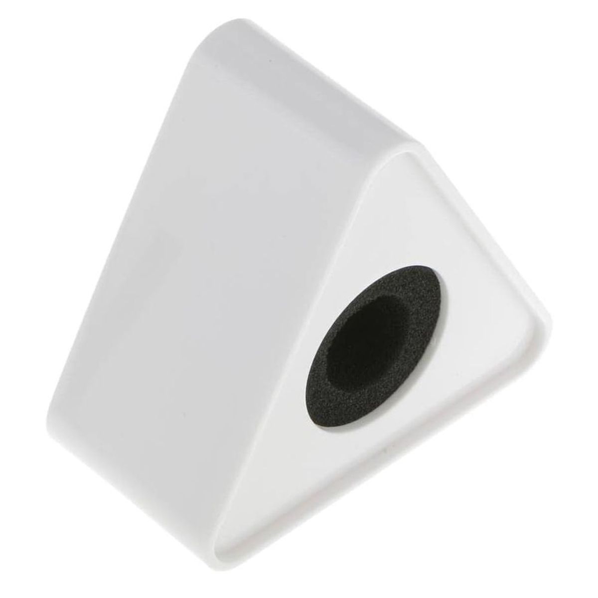 GENERICO - Cubo para microfono reportero entrevista Acrilico Blanco Triangular