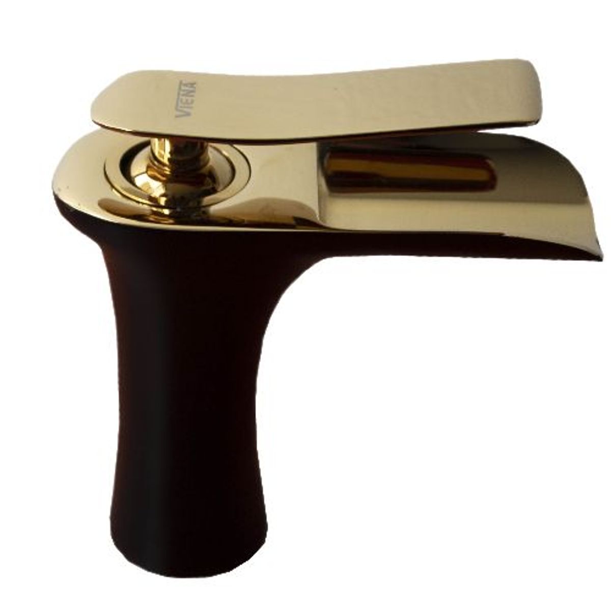 GENERICO - Monocomando 15 cm Redondo Negro/Oro