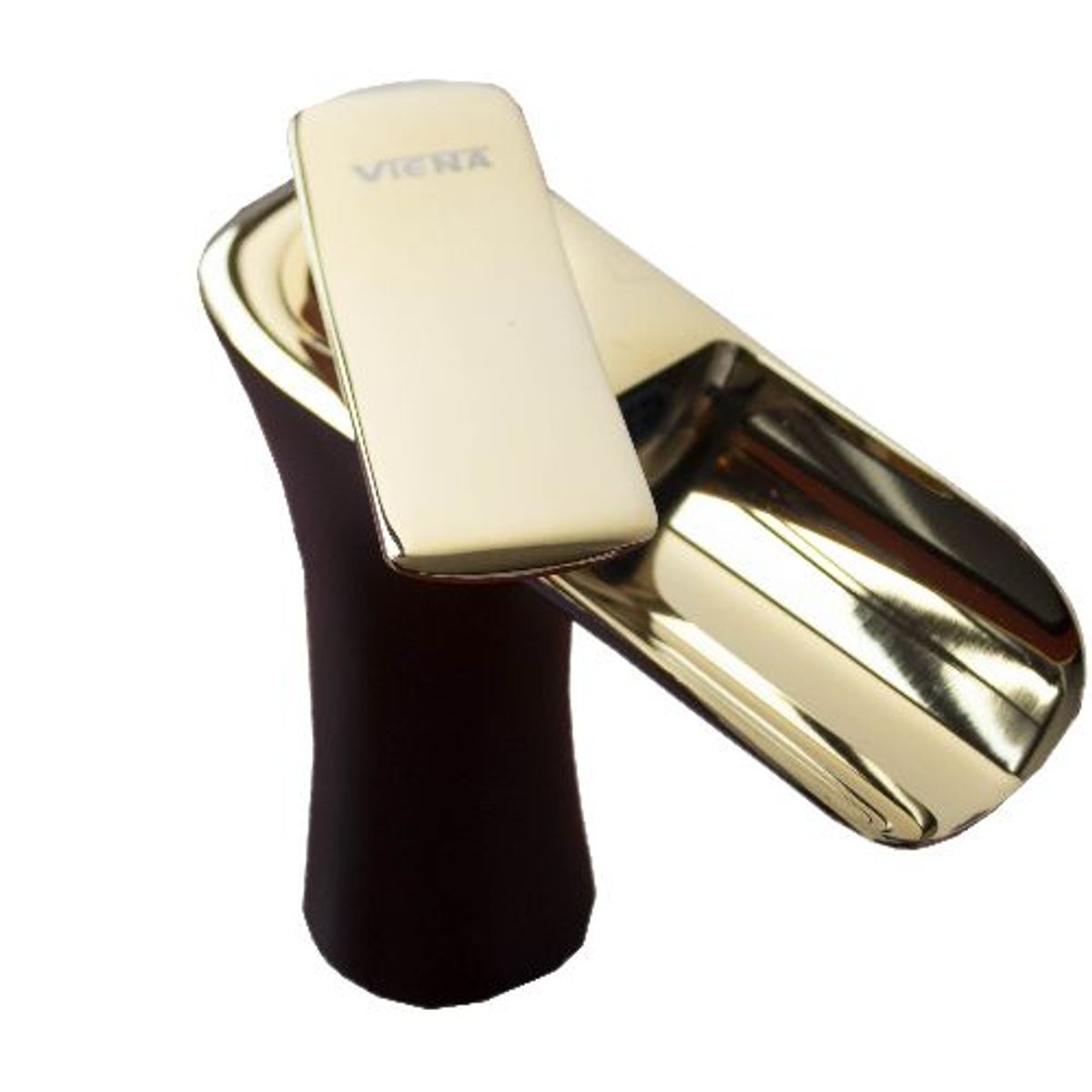 GENERICO - Monocomando 15 cm Redondo Negro/Oro