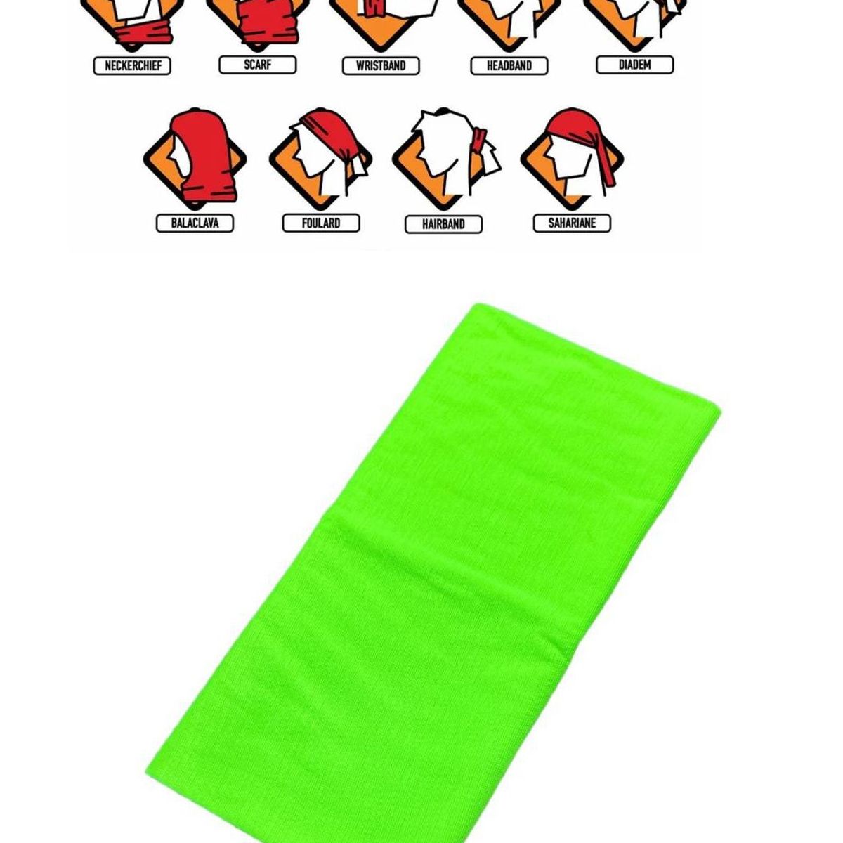 GENERICO - Mascara cortaviento bandana  moto ciclismo VERDE LIMON