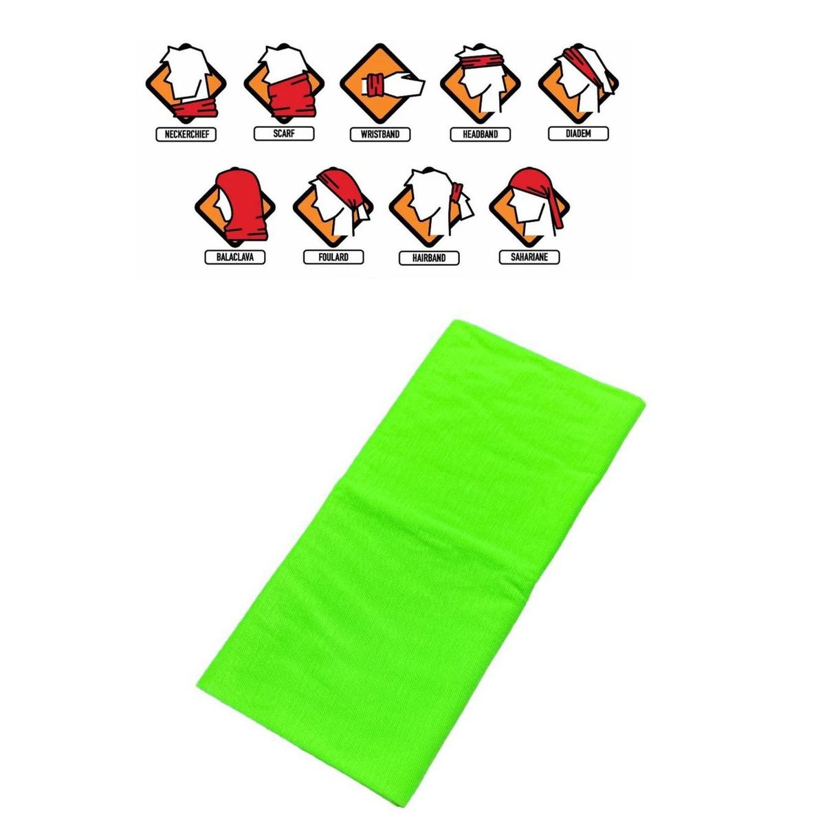 GENERICO - Mascara cortaviento bandana  moto ciclismo VERDE LIMON