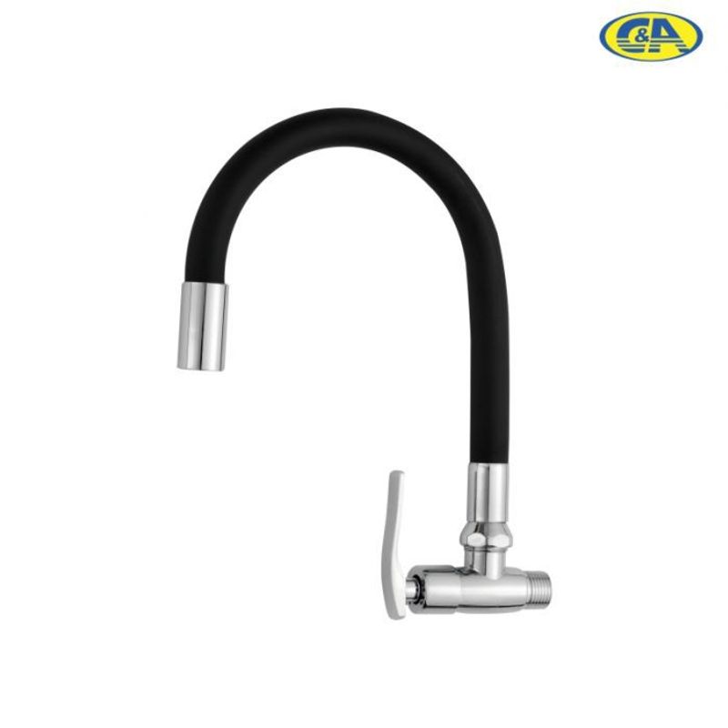 C AND A TOOLS - Llave Lavadero Pared Pico Ganso Flexible Negro C&A  -  Negro