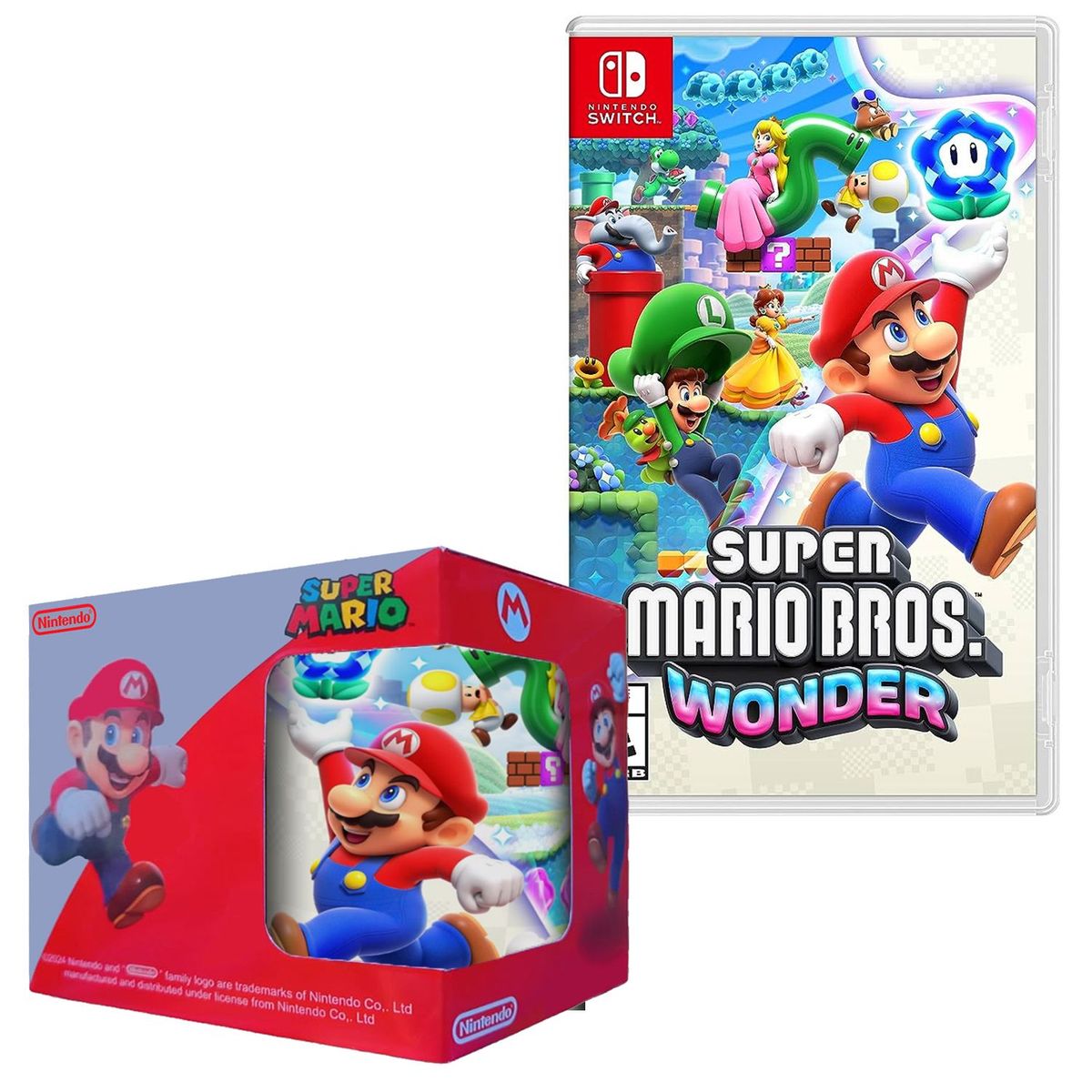 NINTENDO - Super Mario Bros Wonder Nintendo Switch  +  Taza