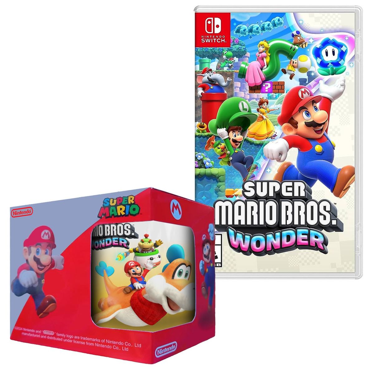NINTENDO - Super Mario Bros Wonder Nintendo Switch  +Taza