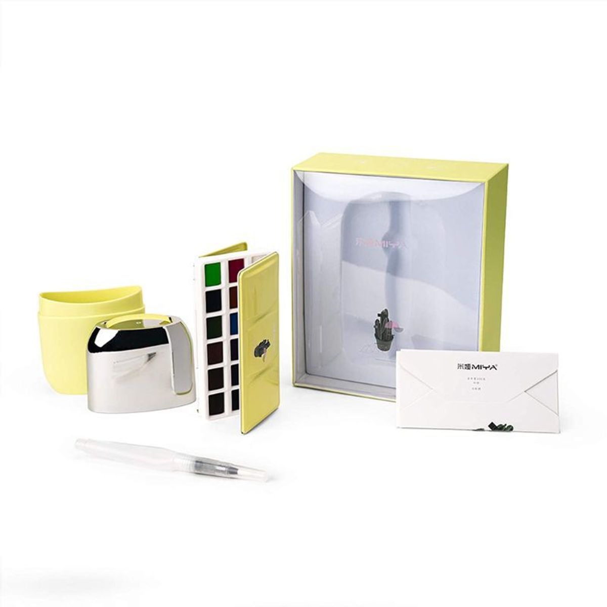 GENERICO - Miya Acuarela sólida - travel kit - 18 colores - AMARILLO