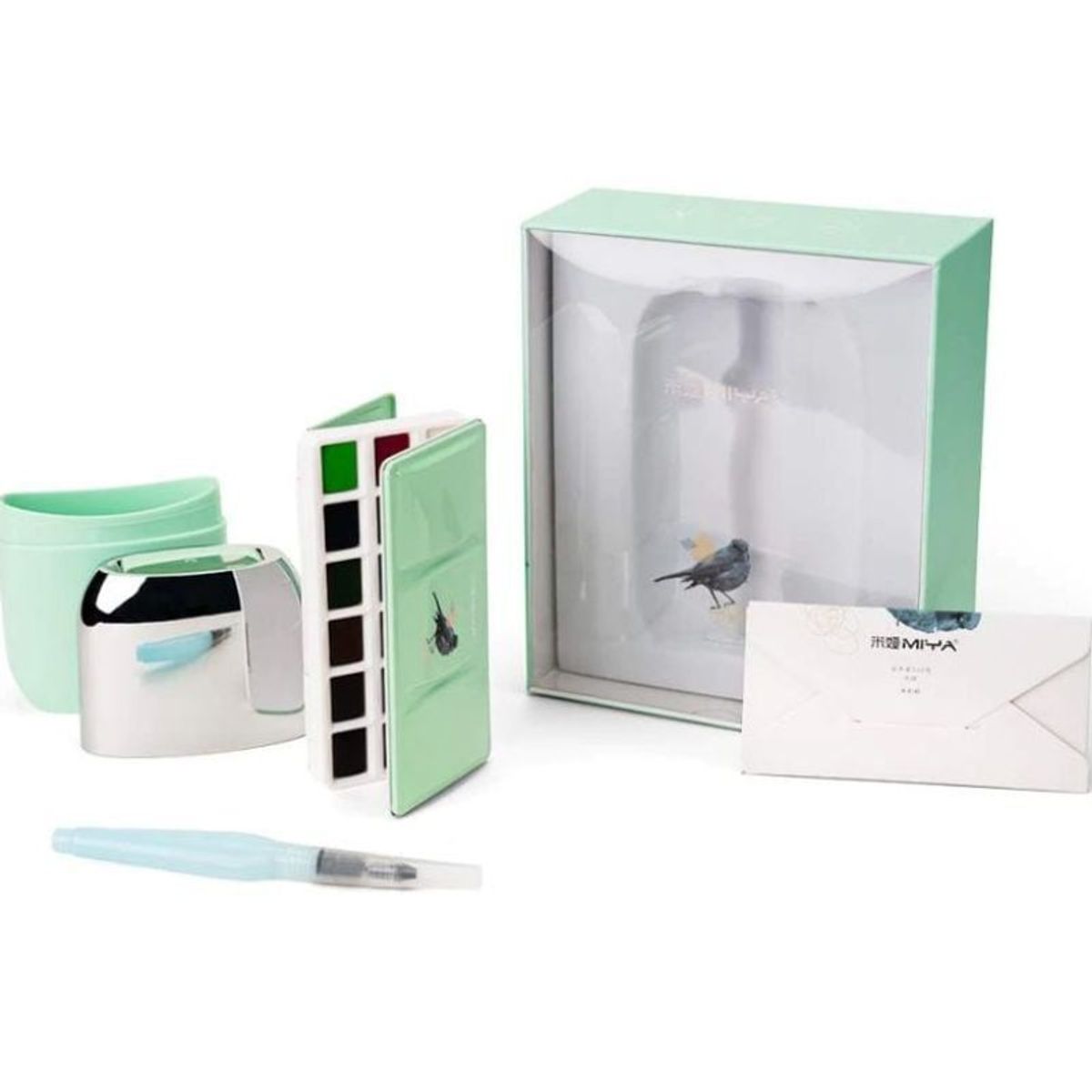 GENERICO - Miya Acuarela sólida - travel kit - 18 colores - VERDE