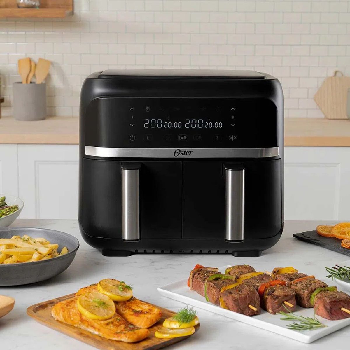 OSTER - Freidora de Aire Dual 7 ,6L Oster CKSTAF7MCDDF