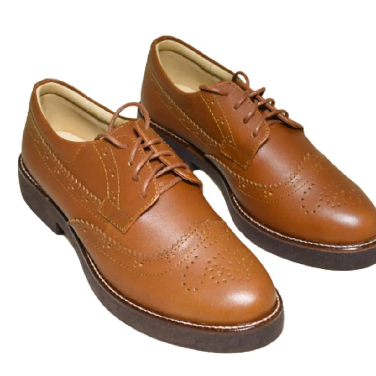 GENERICO - ZAPATOS OXFORD DE MUJER CAMEL_.