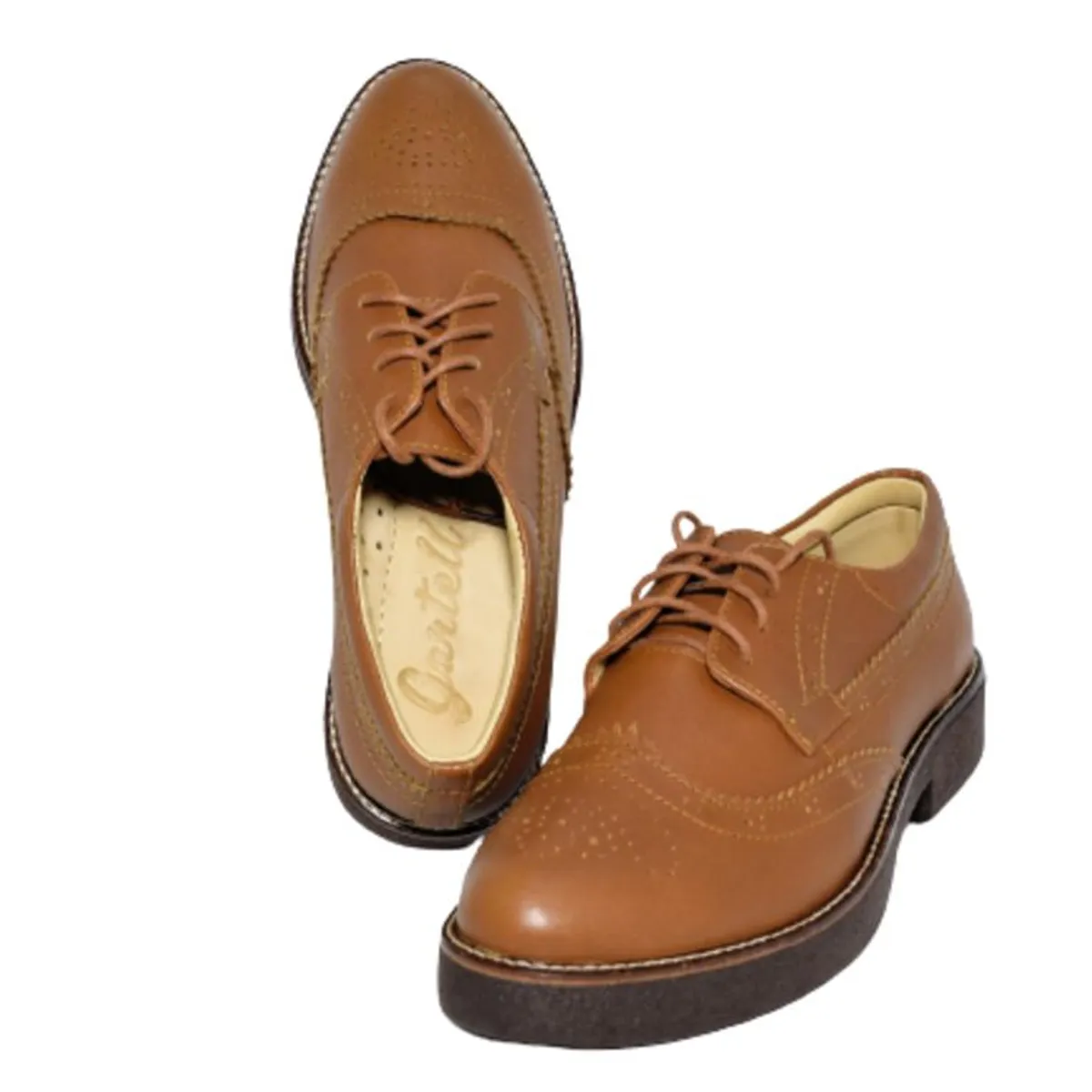 GENERICO - ZAPATOS OXFORD DE MUJER CAMEL_.