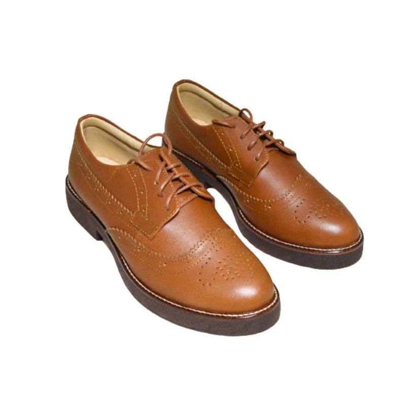 GENERICO - ZAPATOS OXFORD DE MUJER CAMEL_.