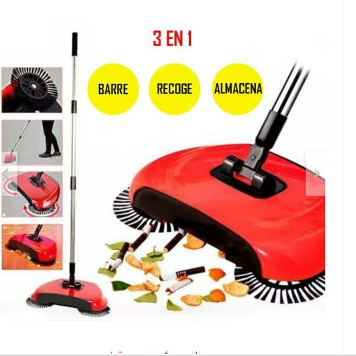GENERICO - Barredora Escoba Giratoria Portátil