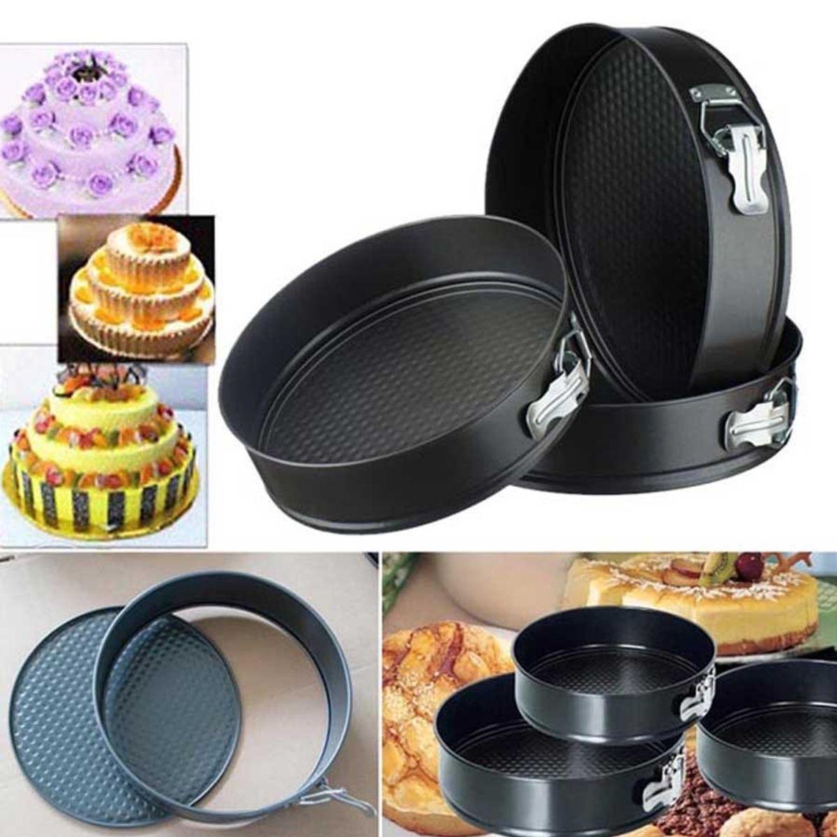 OEM - Kit 3 Moldes para Pasteles Kekes Desmontable Antiadherente Reposteria