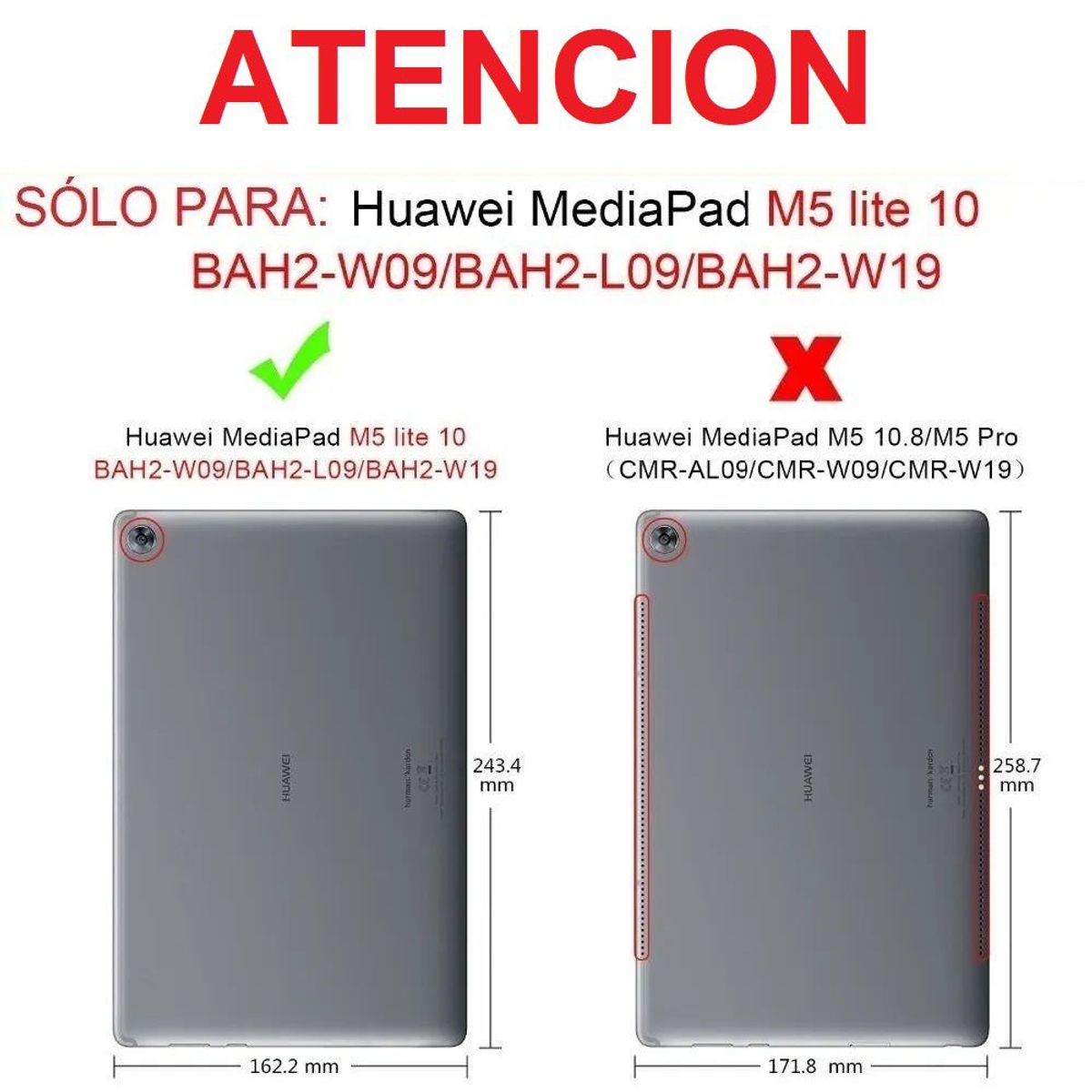 GENERICO - Funda Giratoria + Protector Pantalla para Huawei MediaPad M5 Lite 10.1
