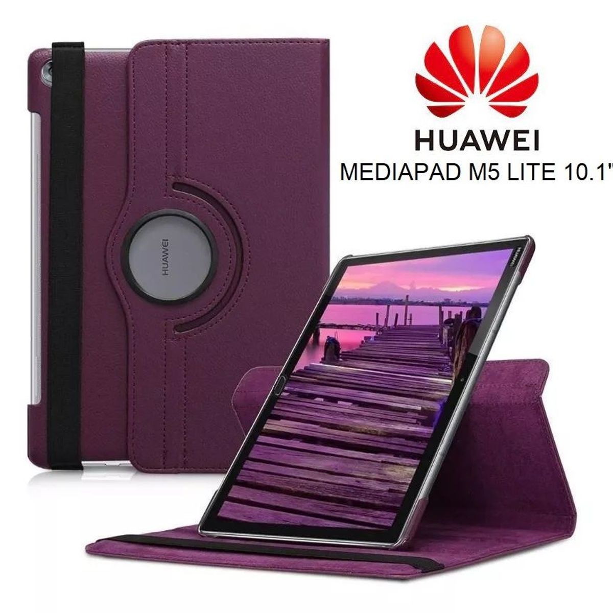 GENERICO - Funda Case para Huawei MediaPad M5 Lite 10.1 Flip Cover Giratoria 360°