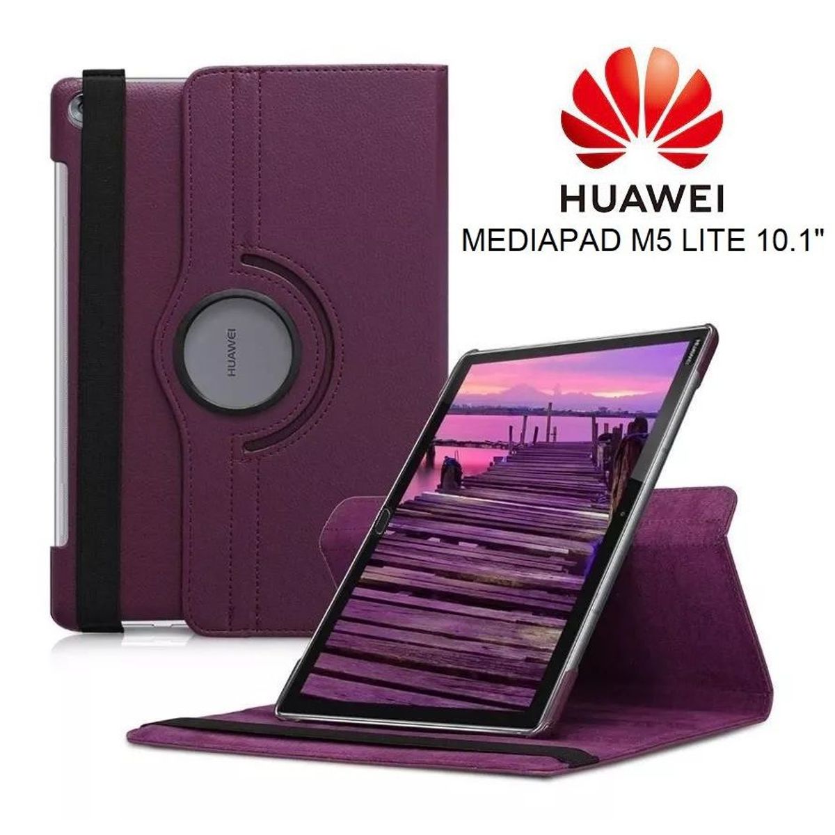 GENERICO - Funda Case para Huawei MediaPad M5 Lite 10.1 Flip Cover Giratoria 360°