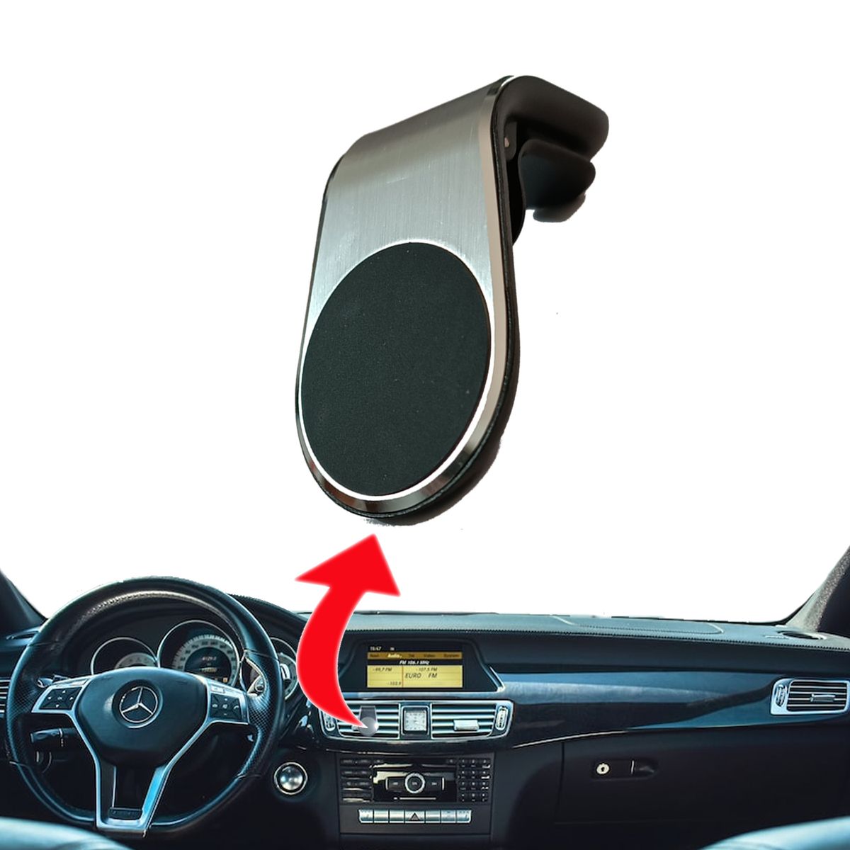 GENERICO - Soporte Magnético de Celular para Autos PLATA