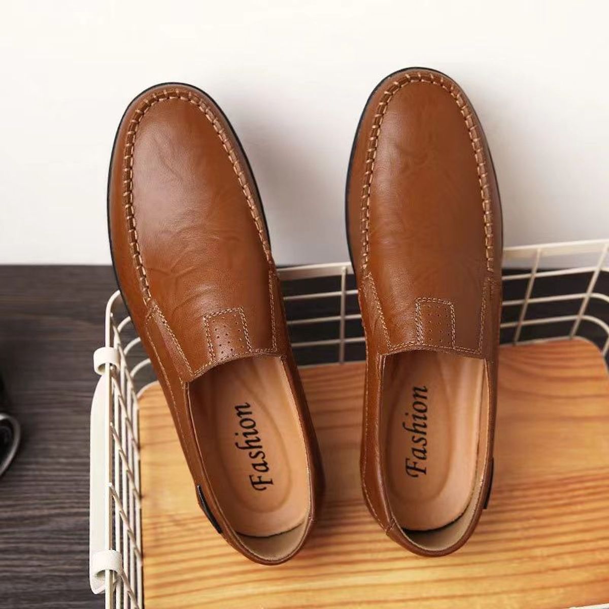 VATYERTY - Zapatos informales de cuero genuino para hombre