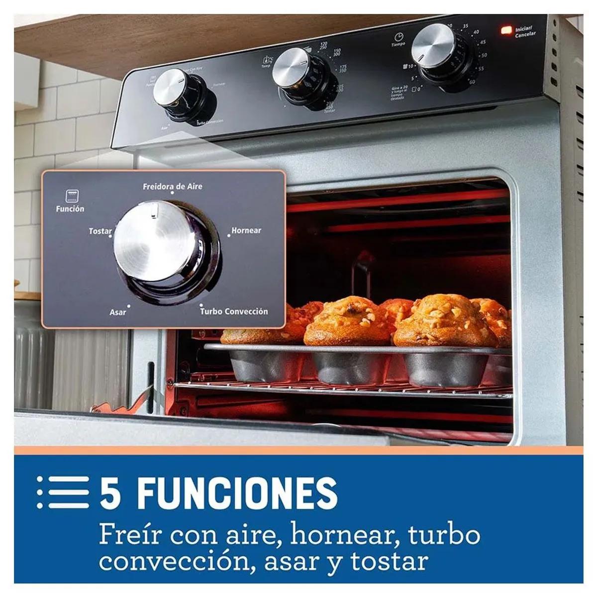 OSTER - Horno eléctrico Oster 22 lts con freidora de aire TSSTTVMAF1NS