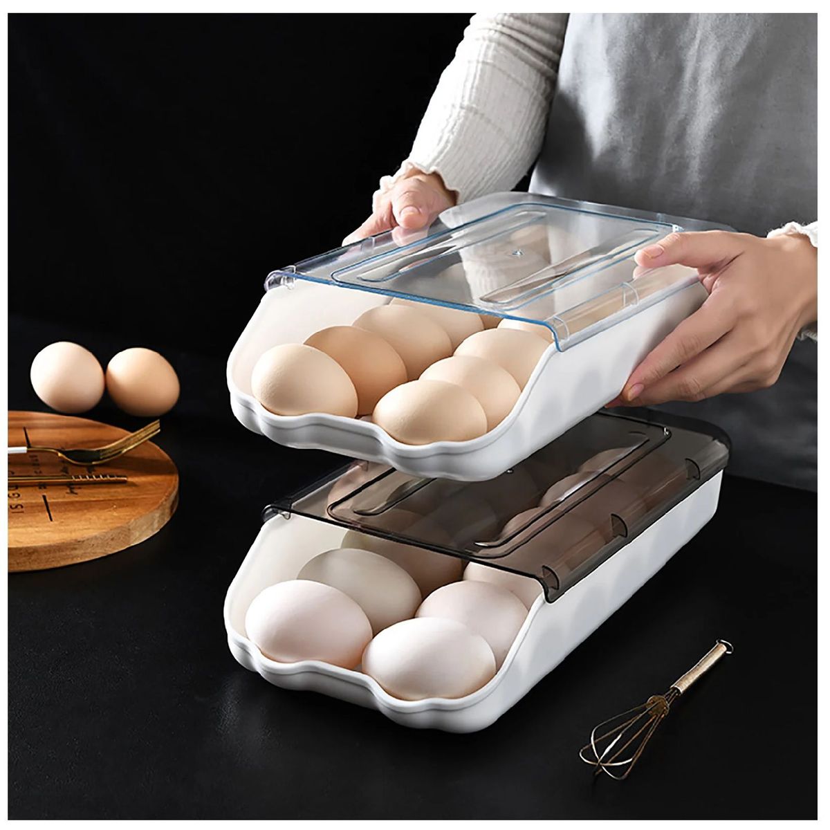 GENERICO - BANDEJA ORGANIZADOR DE HUEVOS APILABLE 1 NIVEL