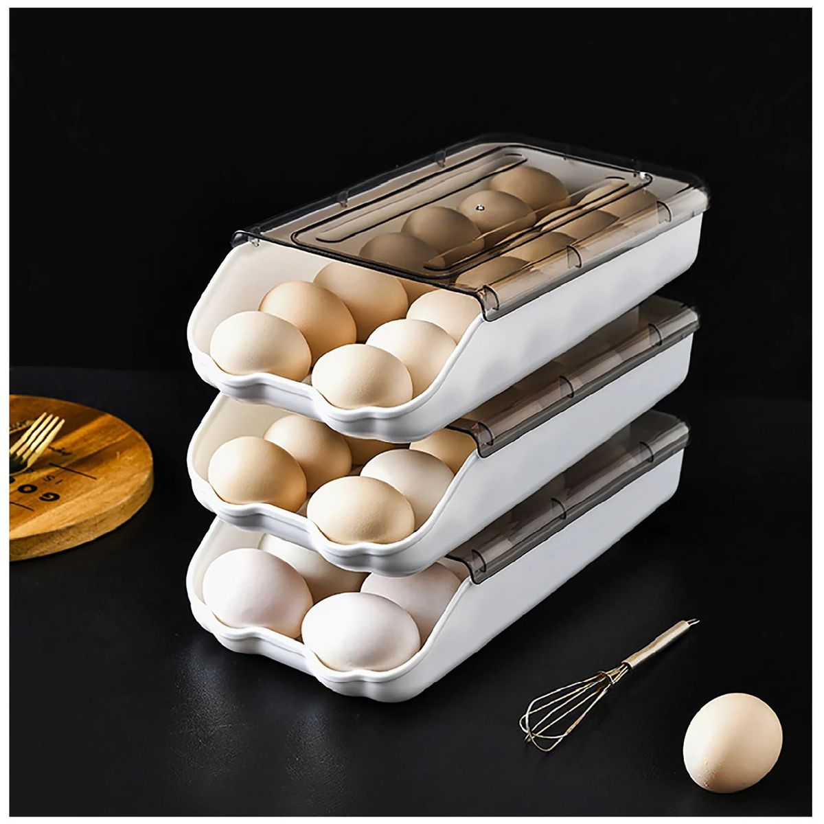 GENERICO - BANDEJA ORGANIZADOR DE HUEVOS APILABLE 1 NIVEL