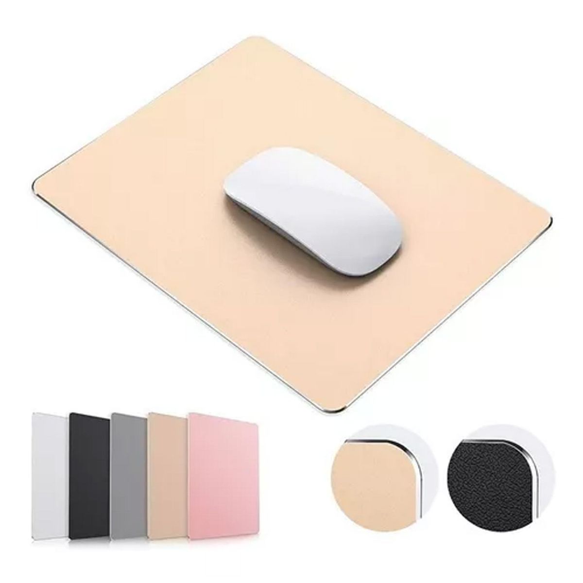 DENISASAA - Alfombrilla Mousepad De Cuero Impermeable Reversible 220x110 Oro Rosa