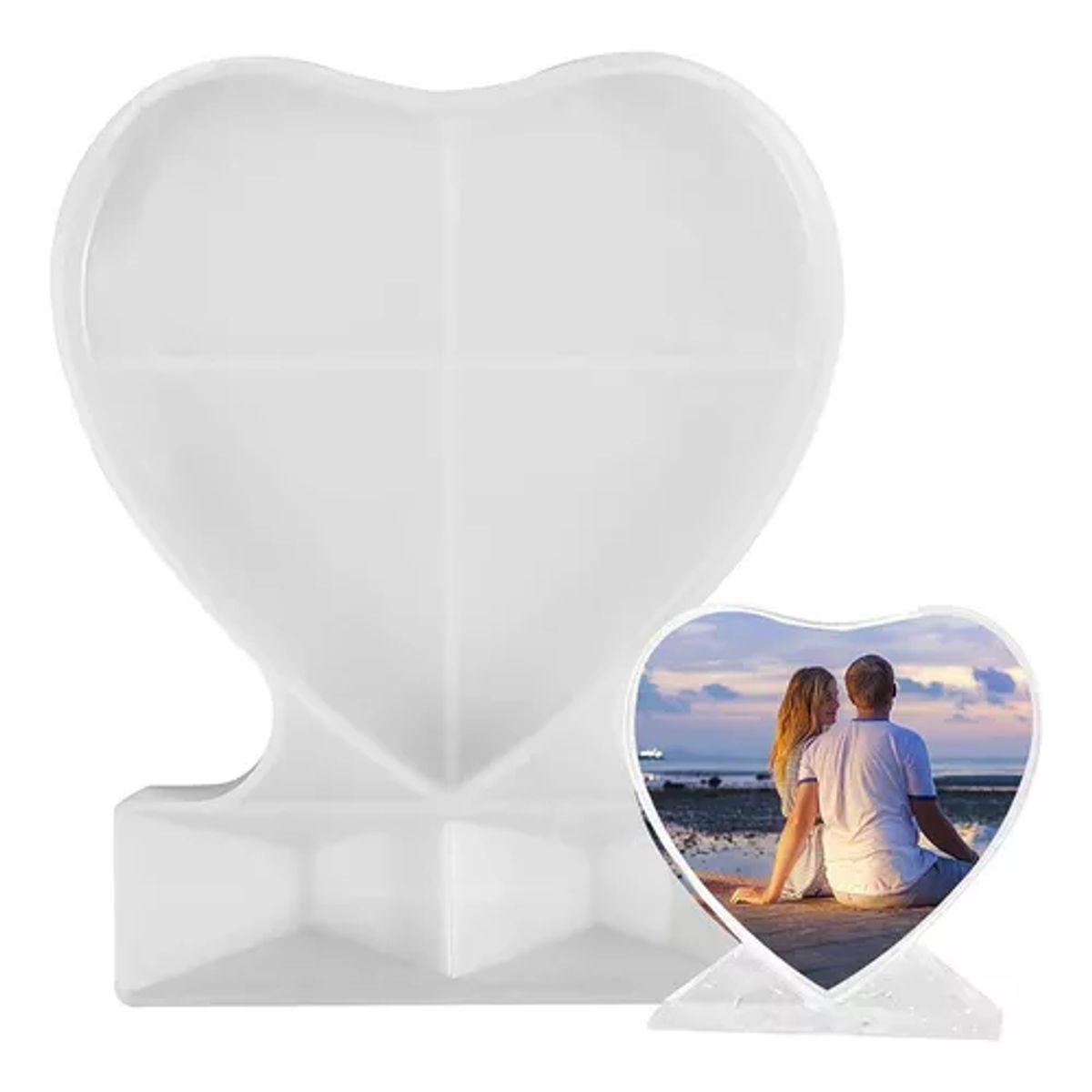 42AROZINA - Resina Marco De Fotos De Corazón Moldes De Silicona