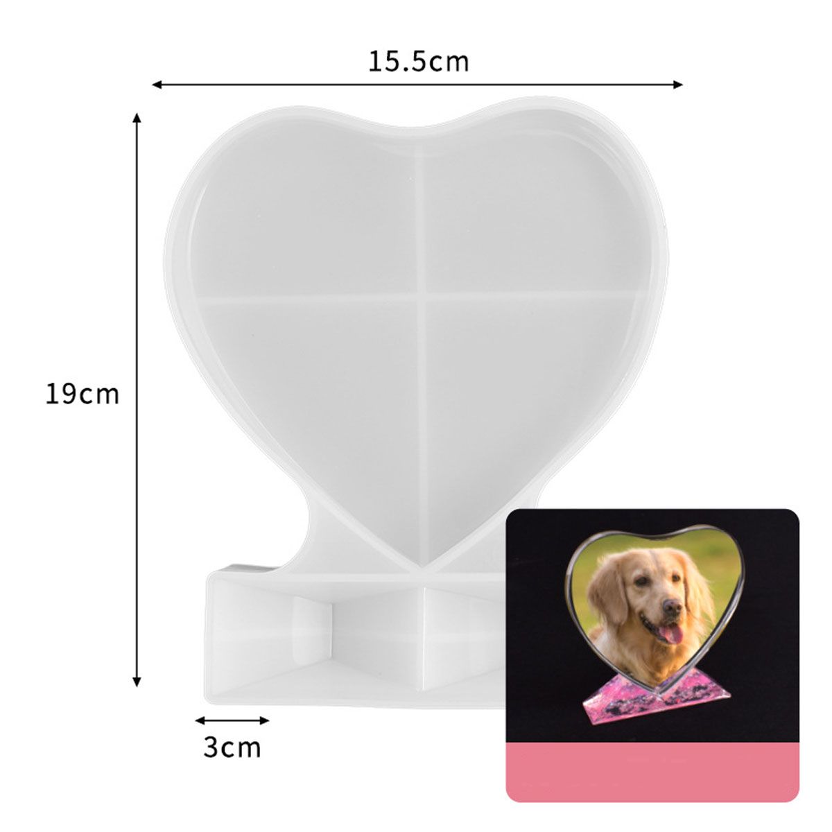 42AROZINA - Resina Marco De Fotos De Corazón Moldes De Silicona