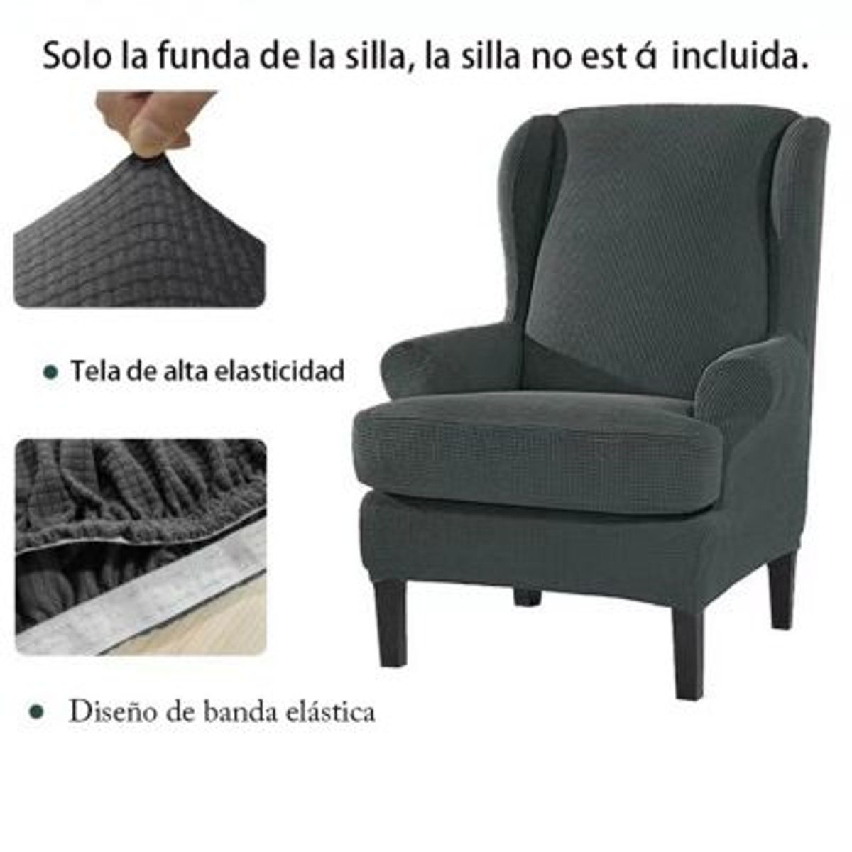 PUREPOWER - Funda de silla de sofá impermeable elástica-gris oscuro no sillón