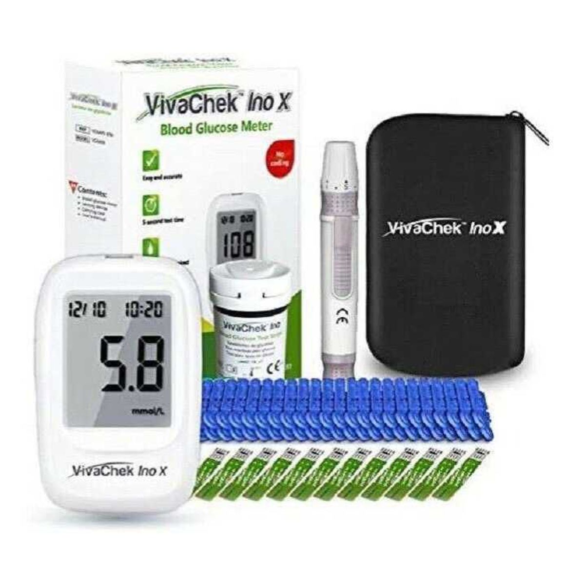 GENERICO - GLUCOMETRO VIVACHEK INO 50 TIRAS Y 100 LANCETAS