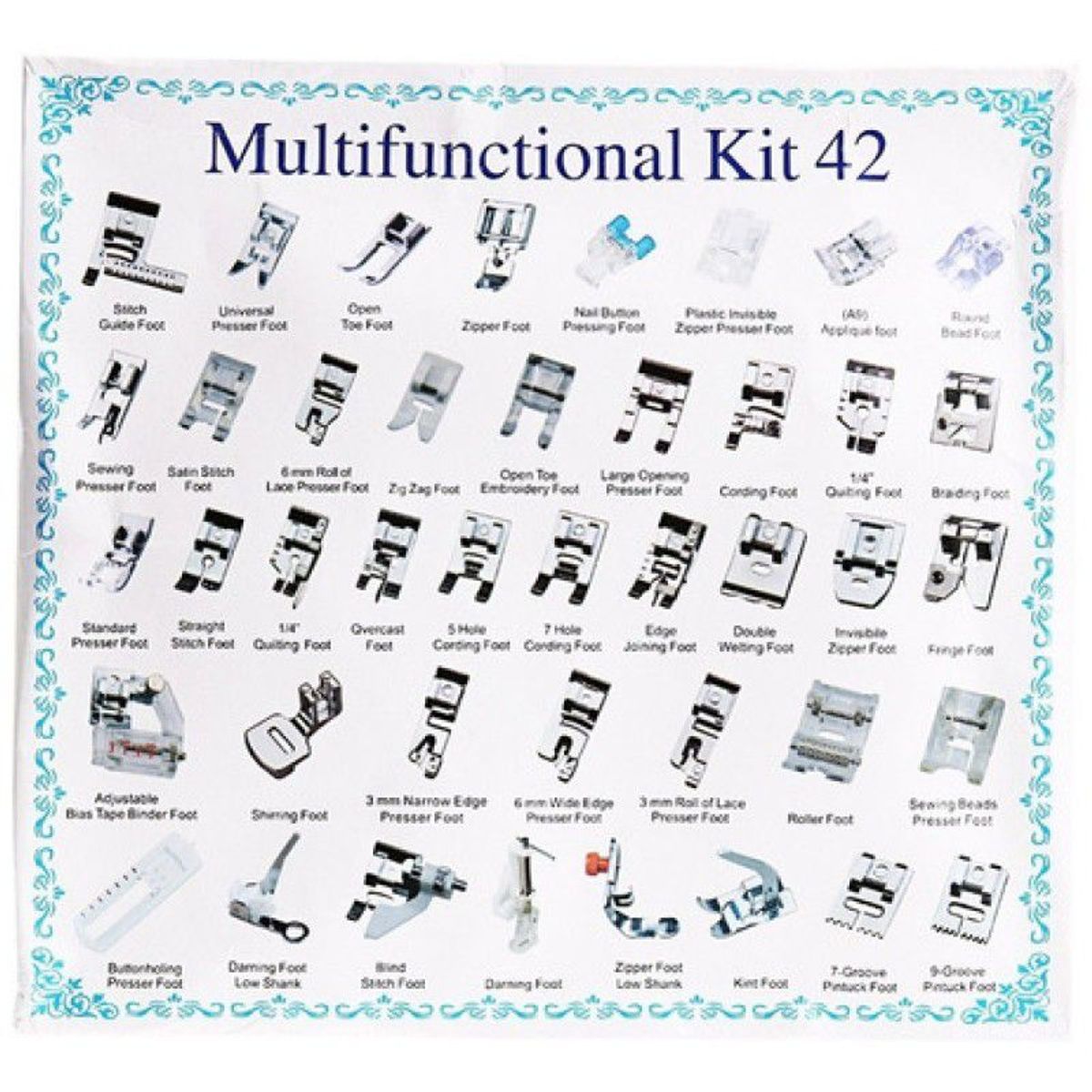 GENERICO - Prensatelas Para Maquinas De Coser Caseras 42 Pcs Singer Bro