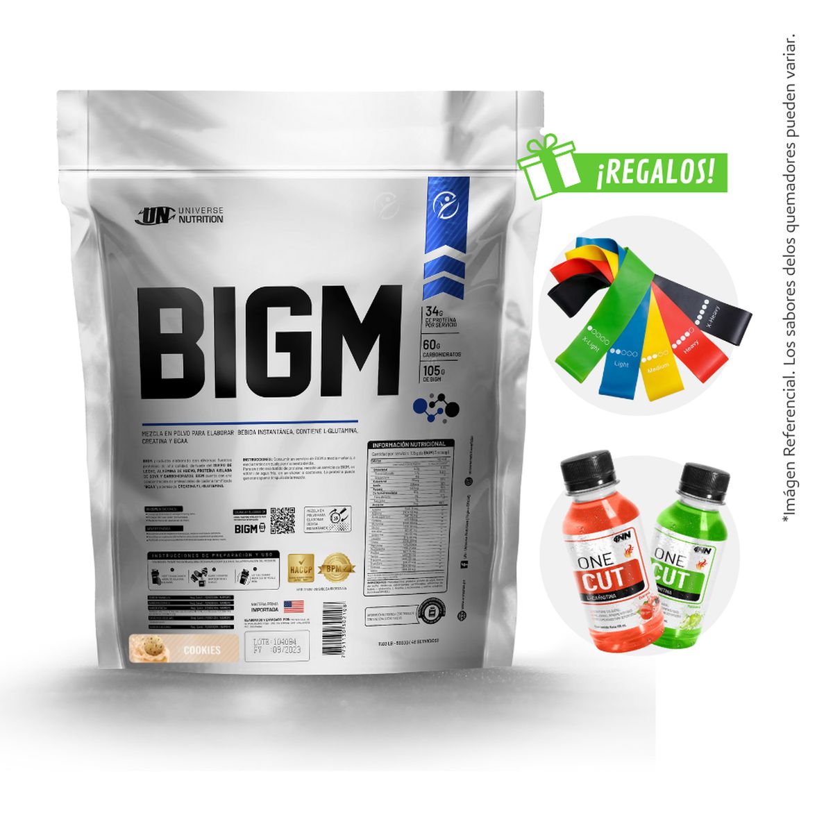 UNIVERSE NUTRITION - BIGM 5KG PROTEÍNA PARA GANAR MASA MUSCULAR COOKIES UN + REGALO