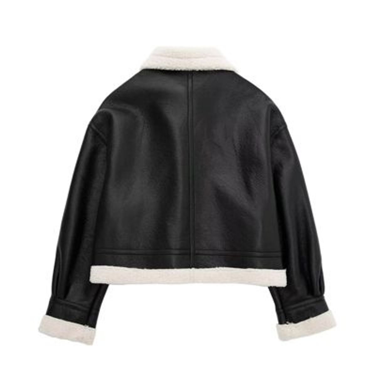 BLWOENS - Chaqueta de PU moda casual para mujeres- Negro