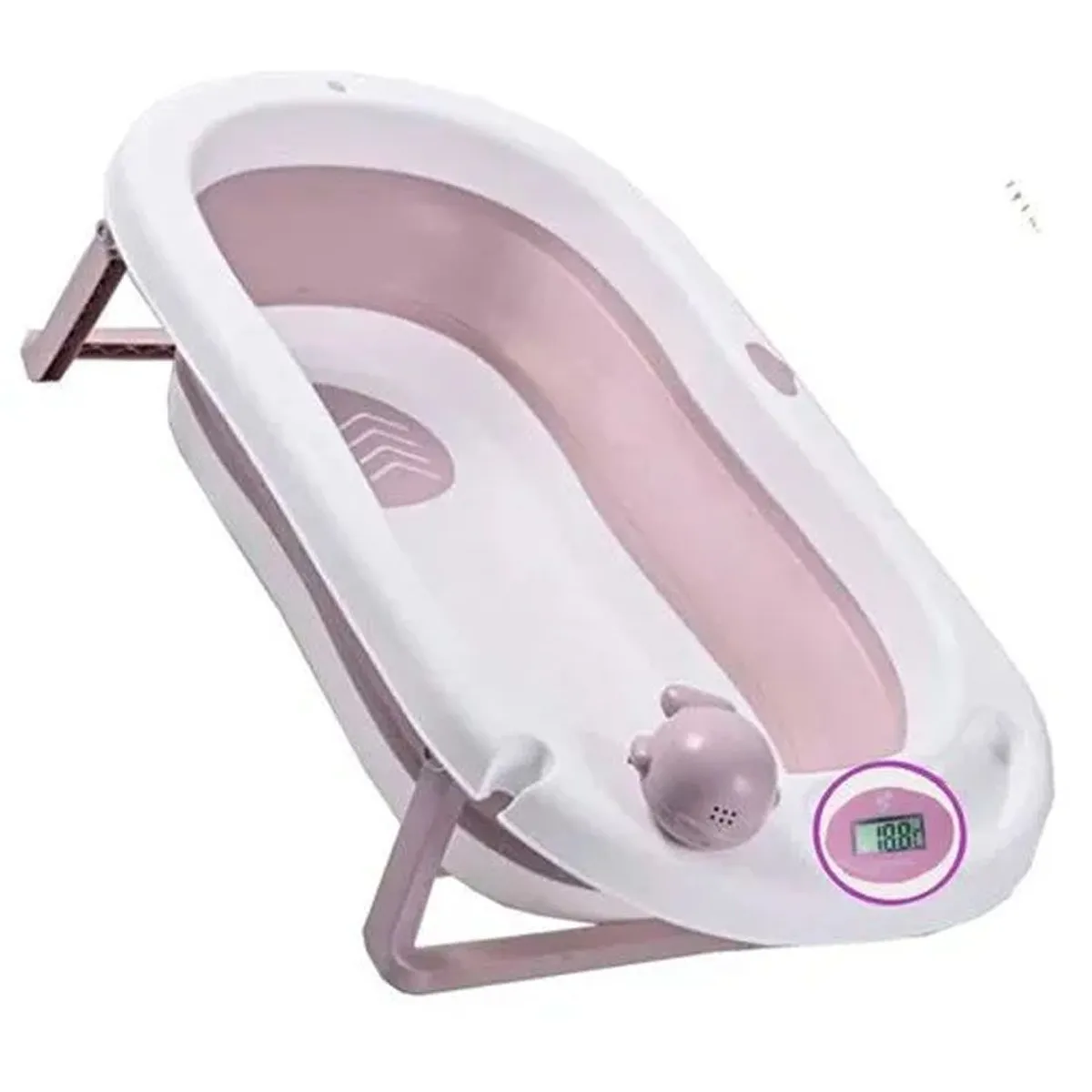 DOUX BEBE - Bañera Tina de Baño con Termómetro Digital Rosado