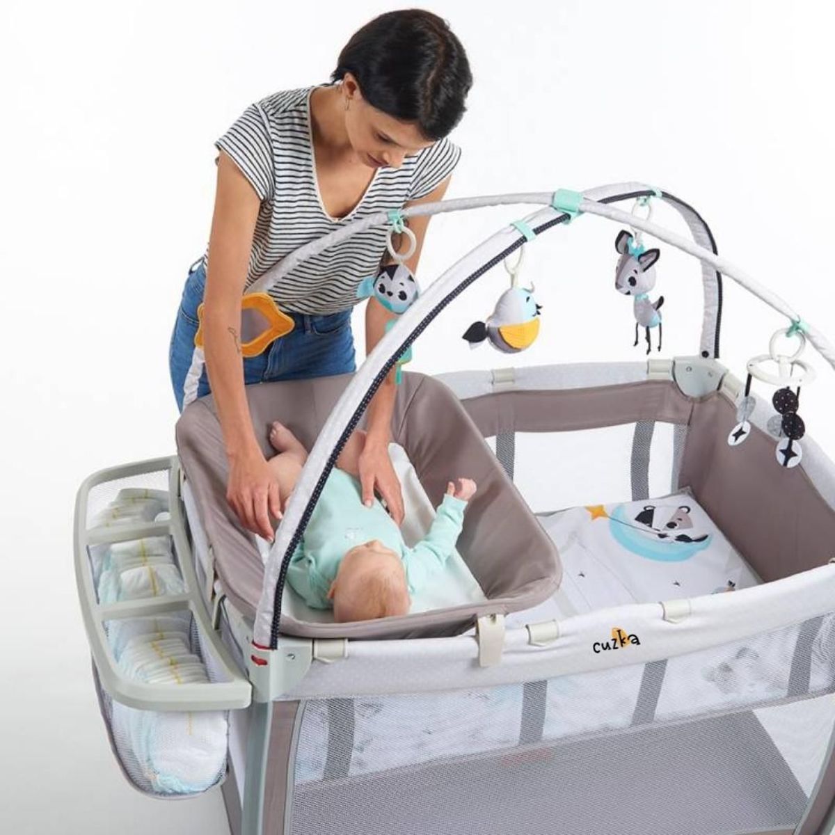 TINY LOVE - Cuna Corral para Bebés «HERE I GROW» Gray