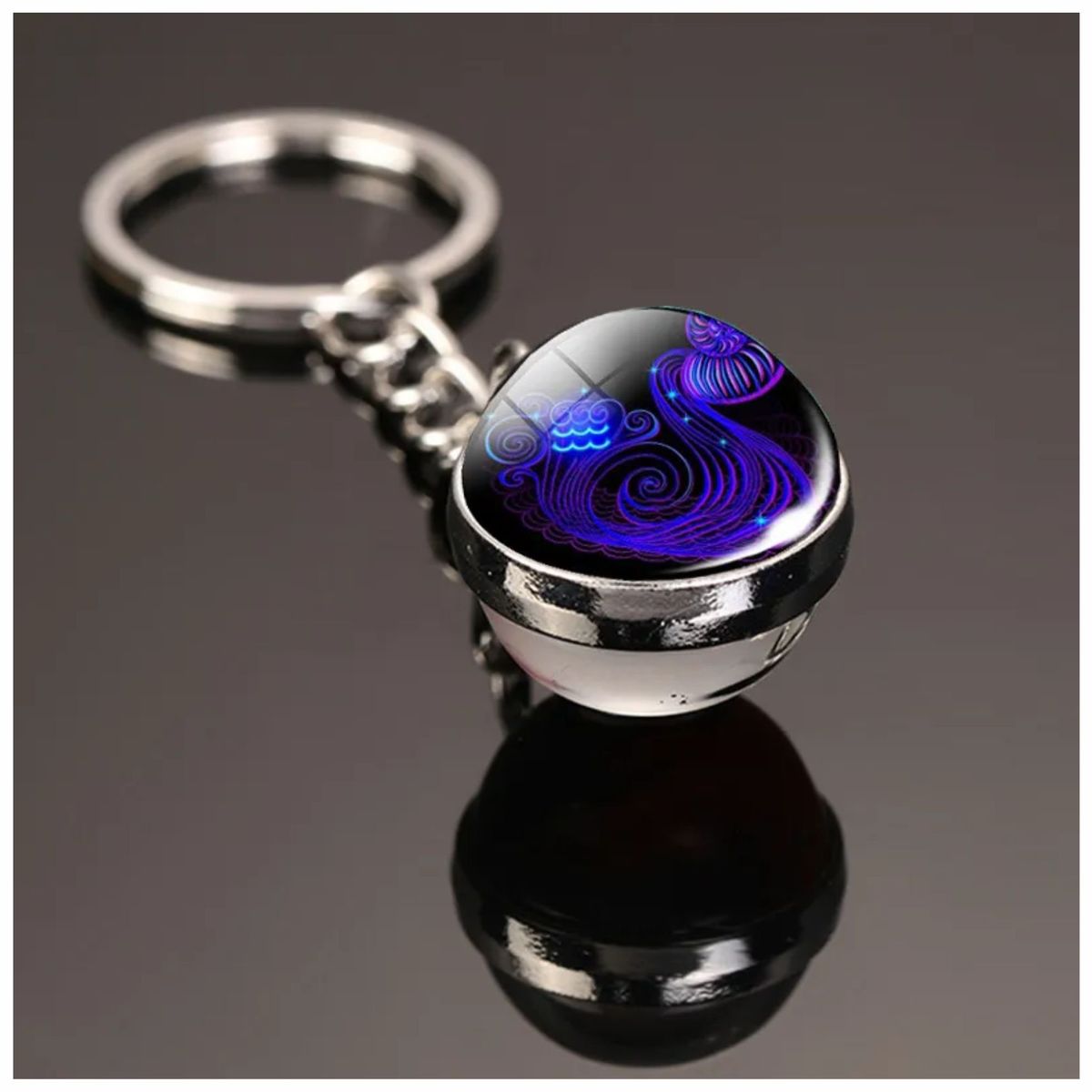 GENERICO - Llavero Esfera Signo Zodiacal - Acuario - Esoterismo