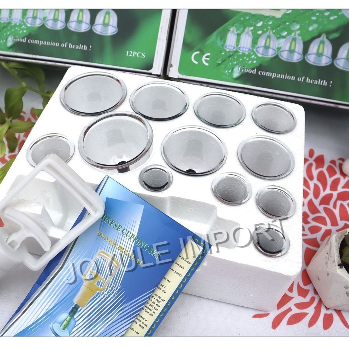 GENERICO - VENTOSAS CHINAS SET DE 12 COPAS - VACUMTERAPIA TRATAMIENTO