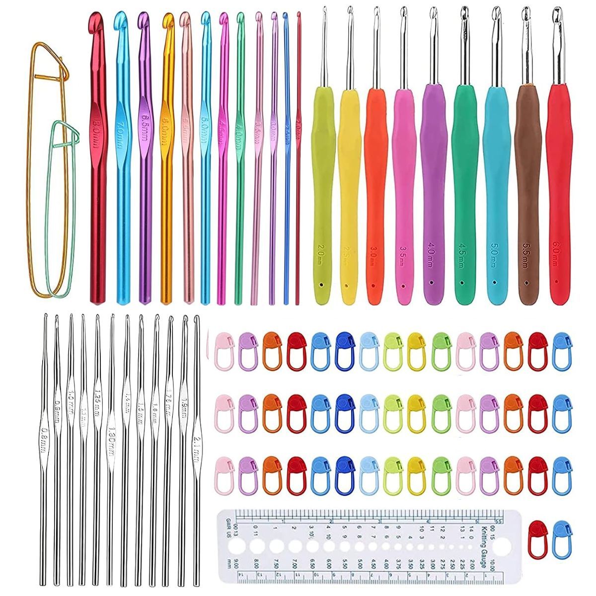 GENERICO - Juego De 86 Ganchos De Crochet Agujas Ergonómicas Para Tejer