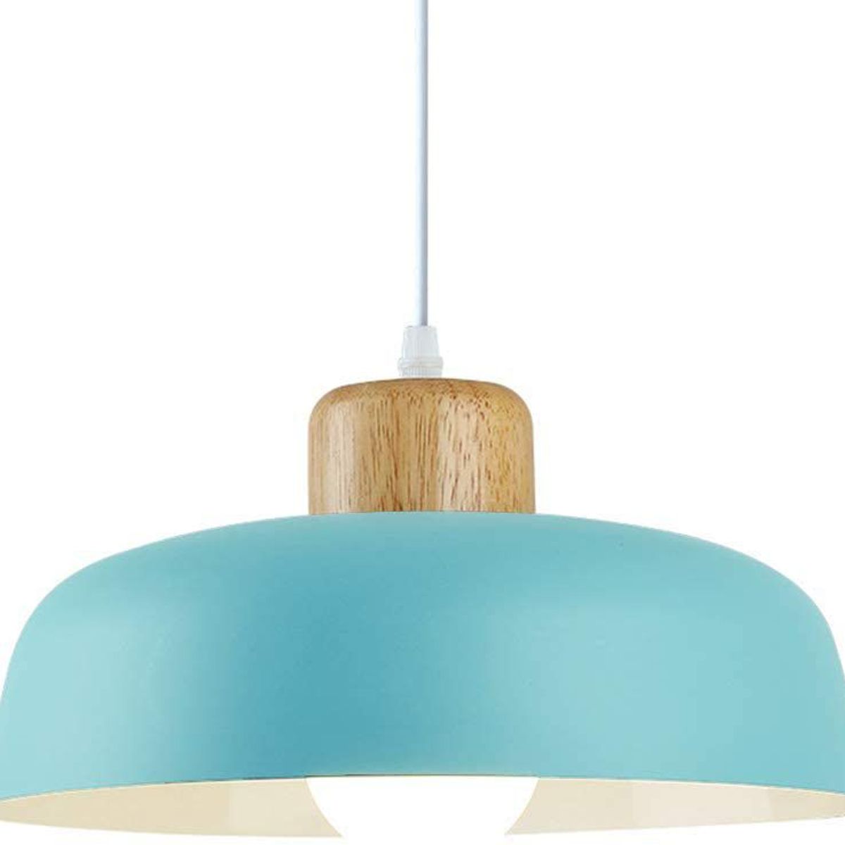 HOME NEAT - Lámpara de colgante de metal madera redonda nórdica E27 Ø30cm