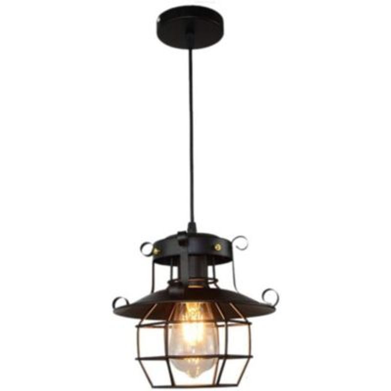 HOME NEAT - Retro lámpara de techo negro iluminación interior industrial e27