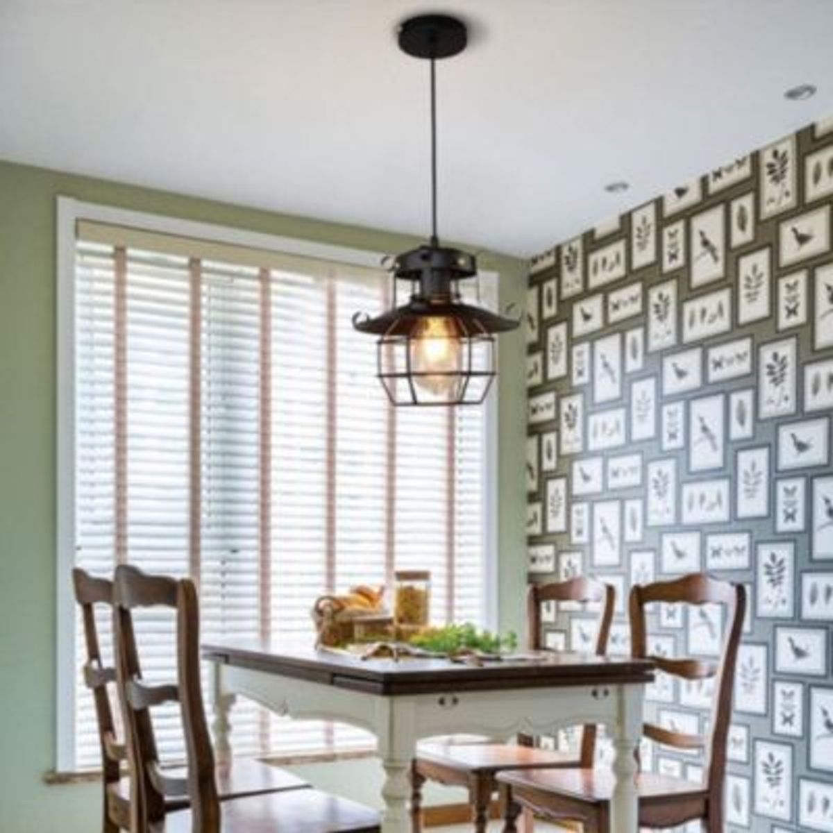 HOME NEAT - Retro lámpara de techo negro iluminación interior industrial e27