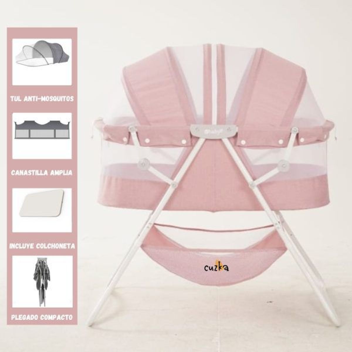 EBABY - Cuna Portátil Plegable para Bebés «DOLLY» Pink