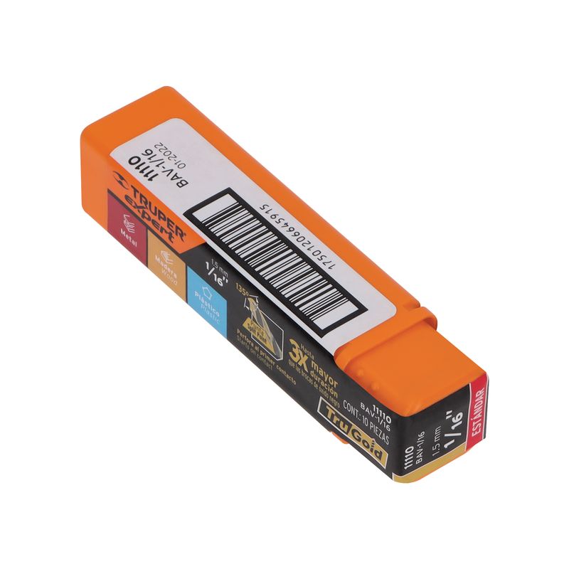 TRUPER - Pack x 10 : Broca HSS Truper 1/16" (1.5mm) 11110 - Cobalto