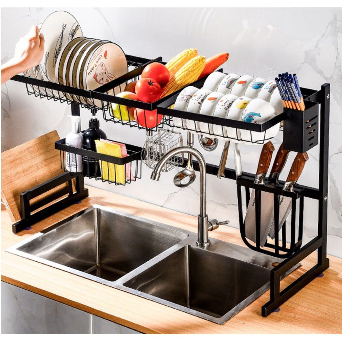 GENERICO - Escurridor De Platos Sobre Lavadero 85cm De Acero